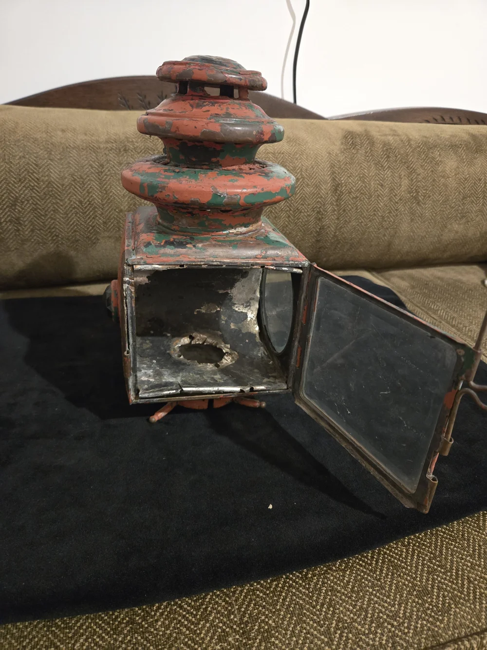 Vintage Green and Orange Decorative Lantern - Headlamp